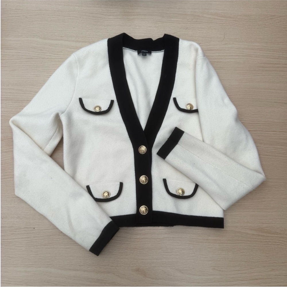 Express Black and Cream Cardigan